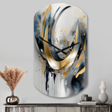 Soft Colors Marble Abstract IV - Asymmetric Metal Wall Clock