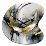 Soft Colors Marble Abstract IV - Asymmetric Metal Wall Clock