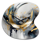 Soft Colors Marble Abstract IV - Asymmetric Metal Wall Clock