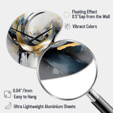 Soft Colors Marble Abstract IV - Asymmetric Metal Wall Clock
