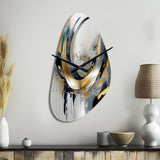 Soft Colors Marble Abstract IV - Asymmetric Metal Wall Clock