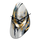 Soft Colors Marble Abstract IV - Asymmetric Metal Wall Clock