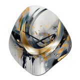 Soft Colors Marble Abstract IV - Asymmetric Metal Wall Clock