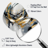 Soft Colors Marble Abstract IV - Asymmetric Metal Wall Clock
