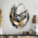 Soft Colors Marble Abstract IV - Asymmetric Metal Wall Clock