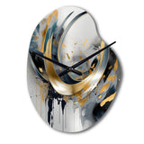 Soft Colors Marble Abstract IV - Asymmetric Metal Wall Clock