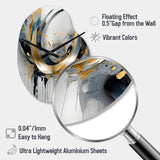 Soft Colors Marble Abstract IV - Asymmetric Metal Wall Clock