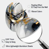 Soft Colors Marble Abstract IV - Asymmetric Metal Wall Clock