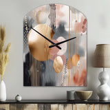 Soft Colors Shapes And Lines Marble I - Asymmetric Metal Wall Clock
