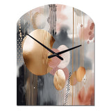 Soft Colors Shapes And Lines Marble I - Asymmetric Metal Wall Clock