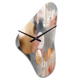 Soft Colors Shapes And Lines Marble I - Asymmetric Metal Wall Clock