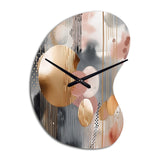 Soft Colors Shapes And Lines Marble I - Asymmetric Metal Wall Clock
