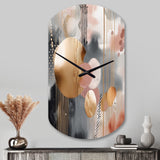 Soft Colors Shapes And Lines Marble I - Asymmetric Metal Wall Clock