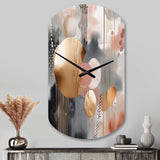 Soft Colors Shapes And Lines Marble I - Asymmetric Metal Wall Clock