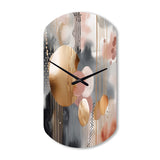 Soft Colors Shapes And Lines Marble I - Asymmetric Metal Wall Clock
