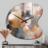Soft Colors Shapes And Lines Marble I - Asymmetric Metal Wall Clock