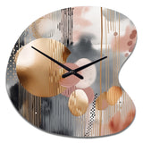 Soft Colors Shapes And Lines Marble I - Asymmetric Metal Wall Clock