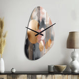 Soft Colors Shapes And Lines Marble I - Asymmetric Metal Wall Clock
