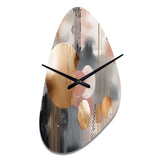 Soft Colors Shapes And Lines Marble I - Asymmetric Metal Wall Clock