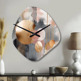 Soft Colors Shapes And Lines Marble I - Asymmetric Metal Wall Clock