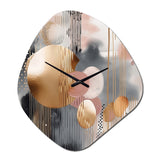 Soft Colors Shapes And Lines Marble I - Asymmetric Metal Wall Clock