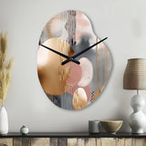 Soft Colors Shapes And Lines Marble I - Asymmetric Metal Wall Clock