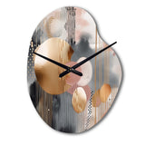 Soft Colors Shapes And Lines Marble I - Asymmetric Metal Wall Clock