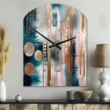 Soft Colors Shapes And Lines Marble IV - Asymmetric Metal Wall Clock