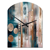 Soft Colors Shapes And Lines Marble IV - Asymmetric Metal Wall Clock