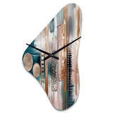 Soft Colors Shapes And Lines Marble IV - Asymmetric Metal Wall Clock