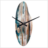 Soft Colors Shapes And Lines Marble IV - Asymmetric Metal Wall Clock