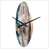 Soft Colors Shapes And Lines Marble IV - Asymmetric Metal Wall Clock