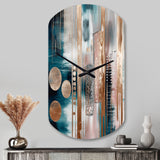 Soft Colors Shapes And Lines Marble IV - Asymmetric Metal Wall Clock