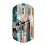 Soft Colors Shapes And Lines Marble IV - Asymmetric Metal Wall Clock