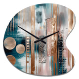 Soft Colors Shapes And Lines Marble IV - Asymmetric Metal Wall Clock