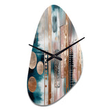 Soft Colors Shapes And Lines Marble IV - Asymmetric Metal Wall Clock