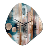 Soft Colors Shapes And Lines Marble IV - Asymmetric Metal Wall Clock