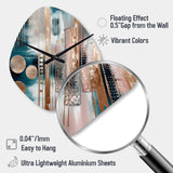 Soft Colors Shapes And Lines Marble IV - Asymmetric Metal Wall Clock