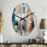 Soft Colors Shapes And Lines Marble IV - Asymmetric Metal Wall Clock