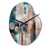 Soft Colors Shapes And Lines Marble IV - Asymmetric Metal Wall Clock
