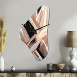 Metallic Stripes And Circles II - Asymmetric Metal Wall Clock