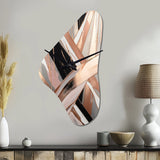 Metallic Stripes And Circles II - Asymmetric Metal Wall Clock