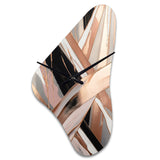Metallic Stripes And Circles II - Asymmetric Metal Wall Clock