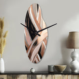 Metallic Stripes And Circles II - Asymmetric Metal Wall Clock