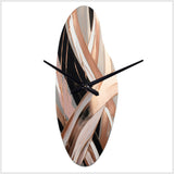 Metallic Stripes And Circles II - Asymmetric Metal Wall Clock