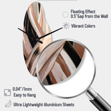 Metallic Stripes And Circles II - Asymmetric Metal Wall Clock