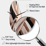 Metallic Stripes And Circles II - Asymmetric Metal Wall Clock