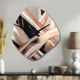 Metallic Stripes And Circles II - Asymmetric Metal Wall Clock