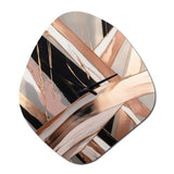 Metallic Stripes And Circles II - Asymmetric Metal Wall Clock