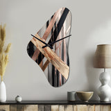 Metallic Stripes And Circles III - Asymmetric Metal Wall Clock